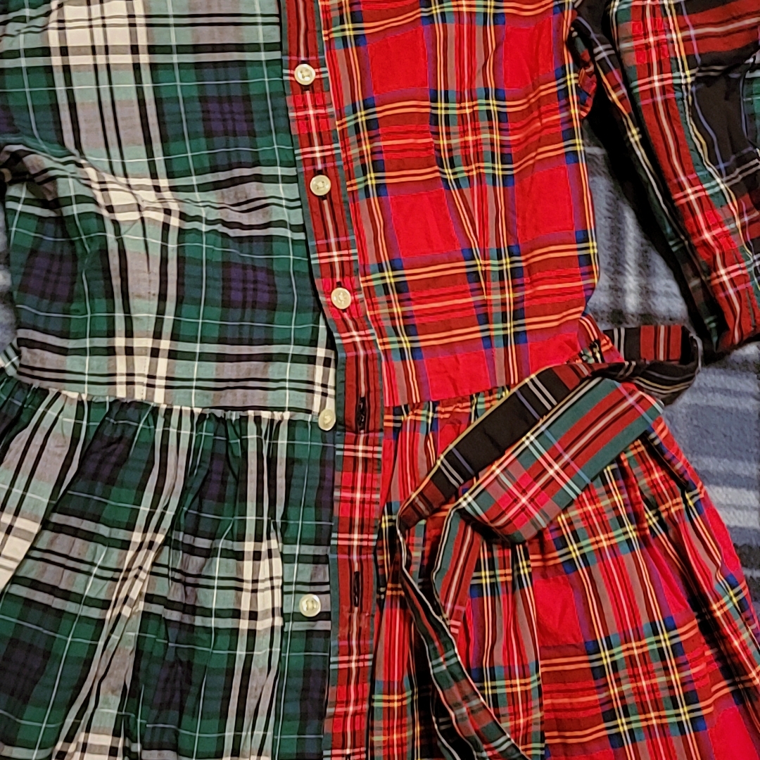 Vibrant Plaid Kids Dress - Red And Green